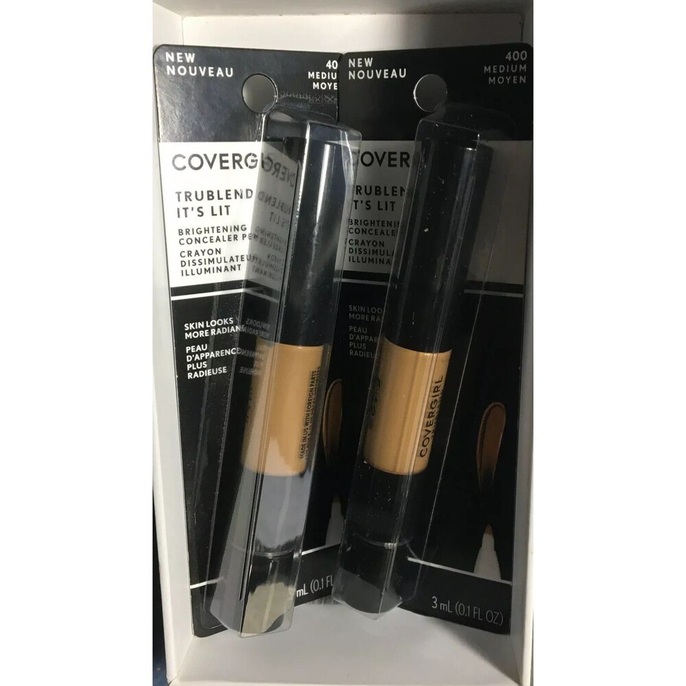 Covergirl Tru Blend It's Lit Brightening Concealer Pen #400 MEDIUM Moyen. 2pk